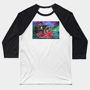 A Pirates Tale - Attack Of The Mutant Octopus Baseball T-Shirt